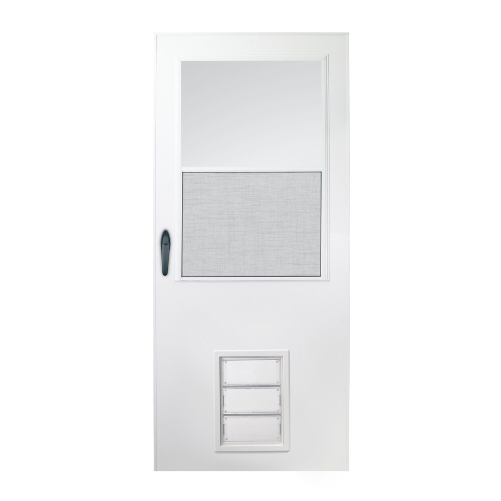 EMCO 36 x 80 in. K900 Series White Aluminum Anytime Storm Door Black ...