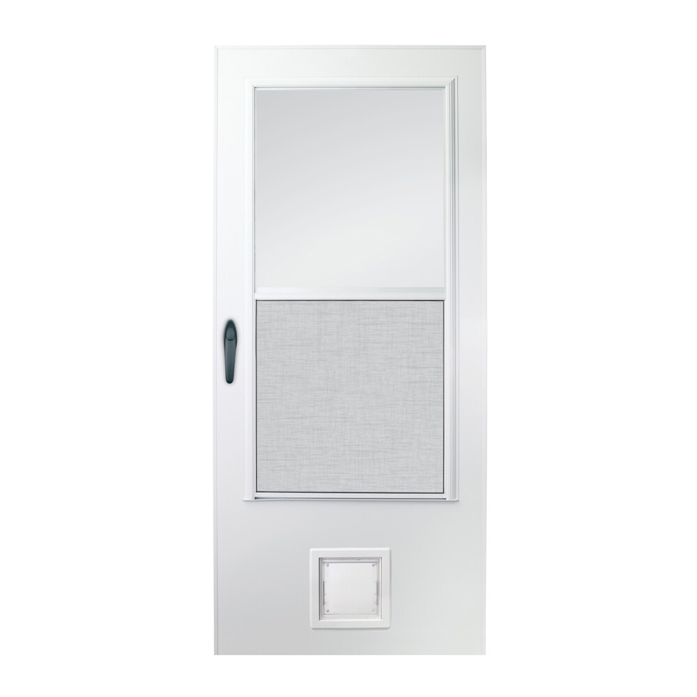 EMCO 30 x 80 in. K900 Series White Aluminum Anytime 3/4 Storm Door ...